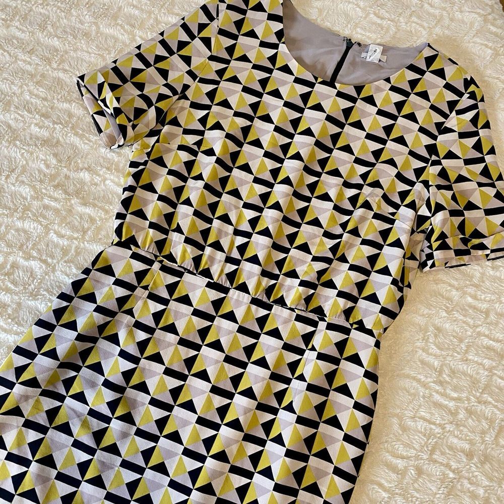 Fossil Geo Geometrical Print‎ Shortsleeved Sheath Dress Size 4 Professional